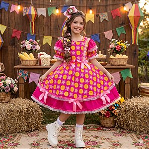 Vestido Junino Mimadine Luxo Maisa Pink