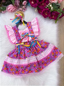 Romper/Vestido Princesa Belli Junino Quermesse Baby
