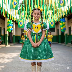 Vestido Marie Junino Luxo Arraia da Copa - Brasil