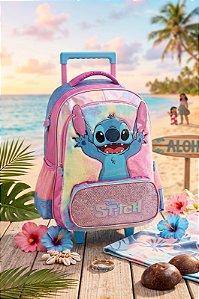 Mochila de Rodinhas Stitch Roxa