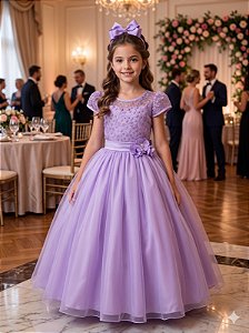 Vestido Mini Miss Longo Carol Lilas