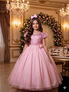 Vestido Mini Miss Longo Carol Rosa Bebe