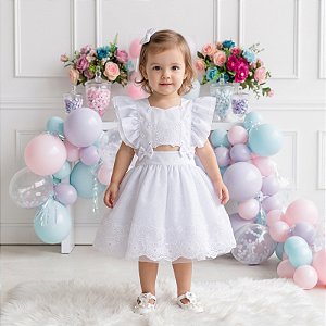 Romper/Vestido Princesa Belli Elisa Branco