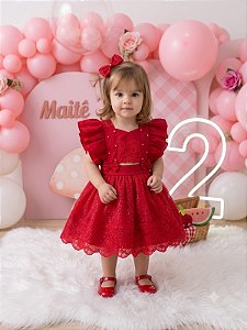 Romper/Vestido Princesa Belli Elisa Vermelho