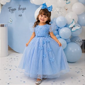 Vestido Menina Bonita Maju Azul Bebe