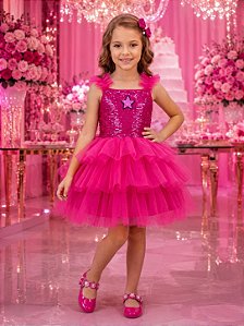 Vestido Mini Miss Babados Pink