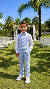 Conjunto Kanga Social Victor Colete Azul Bebe