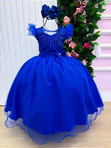 Vestido Mini Miss Longo Suzy Azul Royal