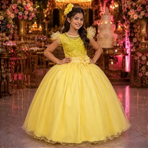 Vestido Mini Miss Longo Suzy Amarelo