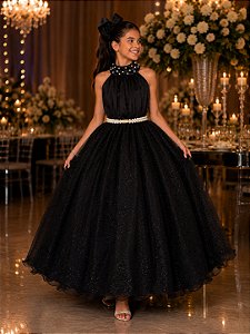 Vestido Banana Club Longo Âmbar Preto