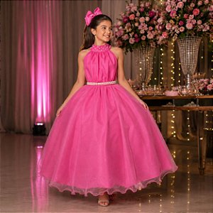 Vestido Banana Club Longo Âmbar Rosa Chiclete