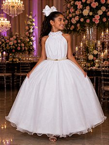Vestido Banana Club Longo Âmbar Branco