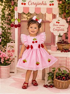 Romper/Vestido Princesa Belli Cerejinha - Cereja
