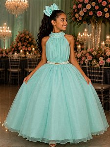 Vestido Banana Club Longo Âmbar Verde Menta
