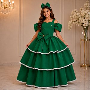 Vestido Banana Club Longo Safira Verde Bandeira