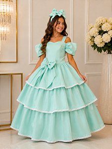 Vestido Banana Club Longo Safira Verde Menta