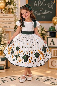 Vestido Marie Magia da Formatura ABC Aquarela Verde Esmeralda