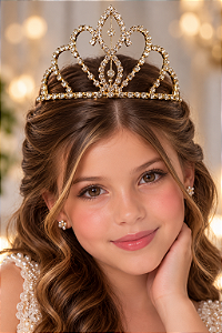 Coroa Belli Strass Dourada Sarah