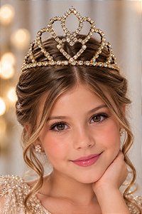 Coroa Belli Strass Dourada Diana