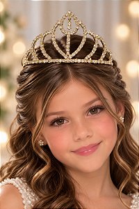 Coroa Belli Strass Dourada Camila