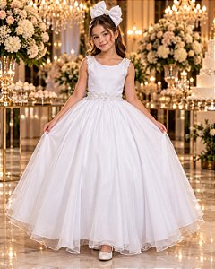 Vestido Bella Child Longo Manuela Branco
