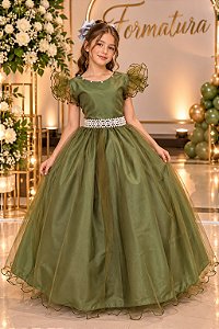 Vestido Marie Longo Amanda Verde Militar