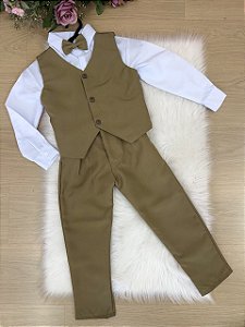 Conjunto Miss Cherry Social Leonardo Colete Verde Militar Modelo 2