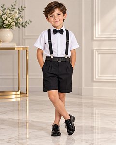 Conjunto Miss Cherry Henry Suspensorio Preto