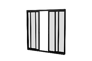 VITRÔ DE CORRER PRETA 4 FOLHAS SEM GRADE COD. 550