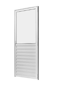 PORTA VENEZIANA BRANCA COM VIDRO SUPERIOR FIXO COD. 3088