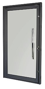 PORTA PIVOTANTE PRETA COM VIDRO INTEIRO COD. 5004