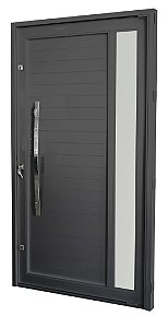 PORTA PIVOTANTE PRETA COM VIDRO LATERAL COD. 5020