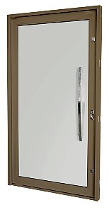 PORTA PIVOTANTE BRONZE COM VIDRO INTEIRO COD. 5012