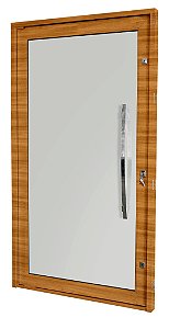 PORTA PIVOTANTE AMADEIRADA COM VIDRO INTEIRO COD. 5008