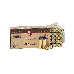 Munição Fiocchi .38 SPL 110gr Black Mamba FMJTC – 50 unidades