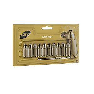 Munição CBC 38TPC EXPO 124GR Gold Hex Blister Cartela - 10 unidades