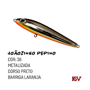 Isca Artificial KV Joãozinho Pepino 9 cm 10 gr Cor 36