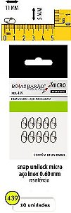 Snap Unilock Micro Boias Barão - Aço Inox 0,60mm com 10 Unidades