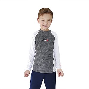 Camiseta Fishing Co Infantil Recorte UPF50+ Cor Branco e Mescla