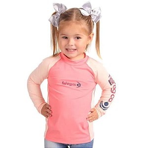 Camiseta Fishing Co Infantil Recorte UPF50+ Cor Eletric e Tule