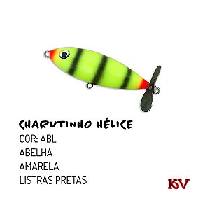 Isca Artificial KV Charutinho Hélice 7 cm 9 gr Cor Abelha