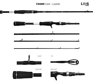 Vara Lumis Crank Cast 5'8" (1,73m) 5-14 libras CRKC58141 (Inteiriça) para Carretilha