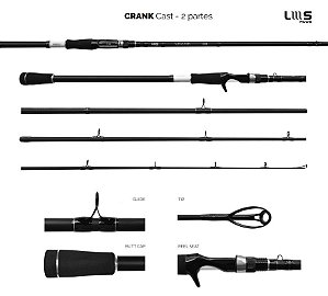 Vara Lumis Crank Cast 9'0" (2,73m) 30-60 libras CRKC90602XH (2 Partes) para Carretilha