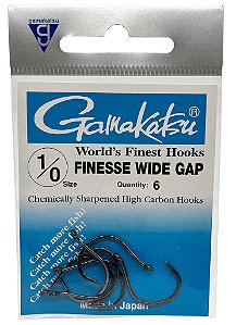 Anzol Gamakatsu Finesse Wide Gap Black c/ 6 Unidades