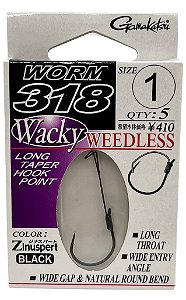 Anzol Gamakatsu Worm 318 Wacky Weedless Anti Enrosco c/ 5 Un