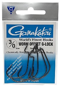Anzol Gamakatsu Worm Offset G-Lock Black