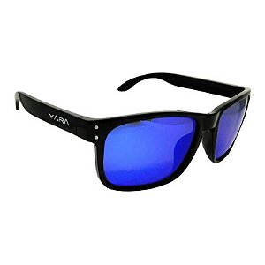 Óculos de sol polarizado Yara Dark Vision F1592 Classic Lente Azul Espelhado Armação Preta