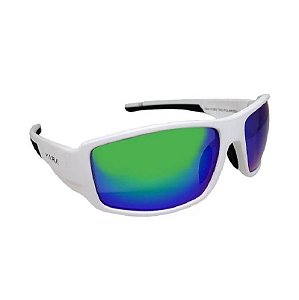 Óculos de Sol Polarizado Yara Dark Vision 01353 Sport Lente Verde Espelhado Armação Branca