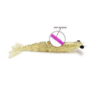 Isca Artificial Monster 3X Camarão X-Move Offset - 9 cm - Cor Chá Dourado