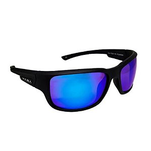 Óculos de Sol Polarizado Yara Dark Vision F0203 Sport Lente Azul Espelhada Armação Preta Floating